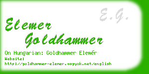 elemer goldhammer business card